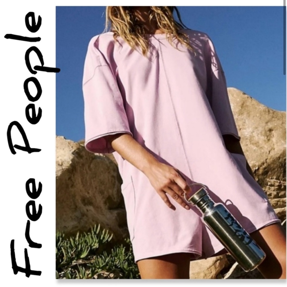 Free People Hot shot tee romper (Lilac)